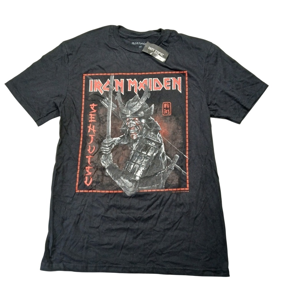 Iron Maiden Senjutsu Samurai Eddie Black Graphic T-Shirt Mens Medium